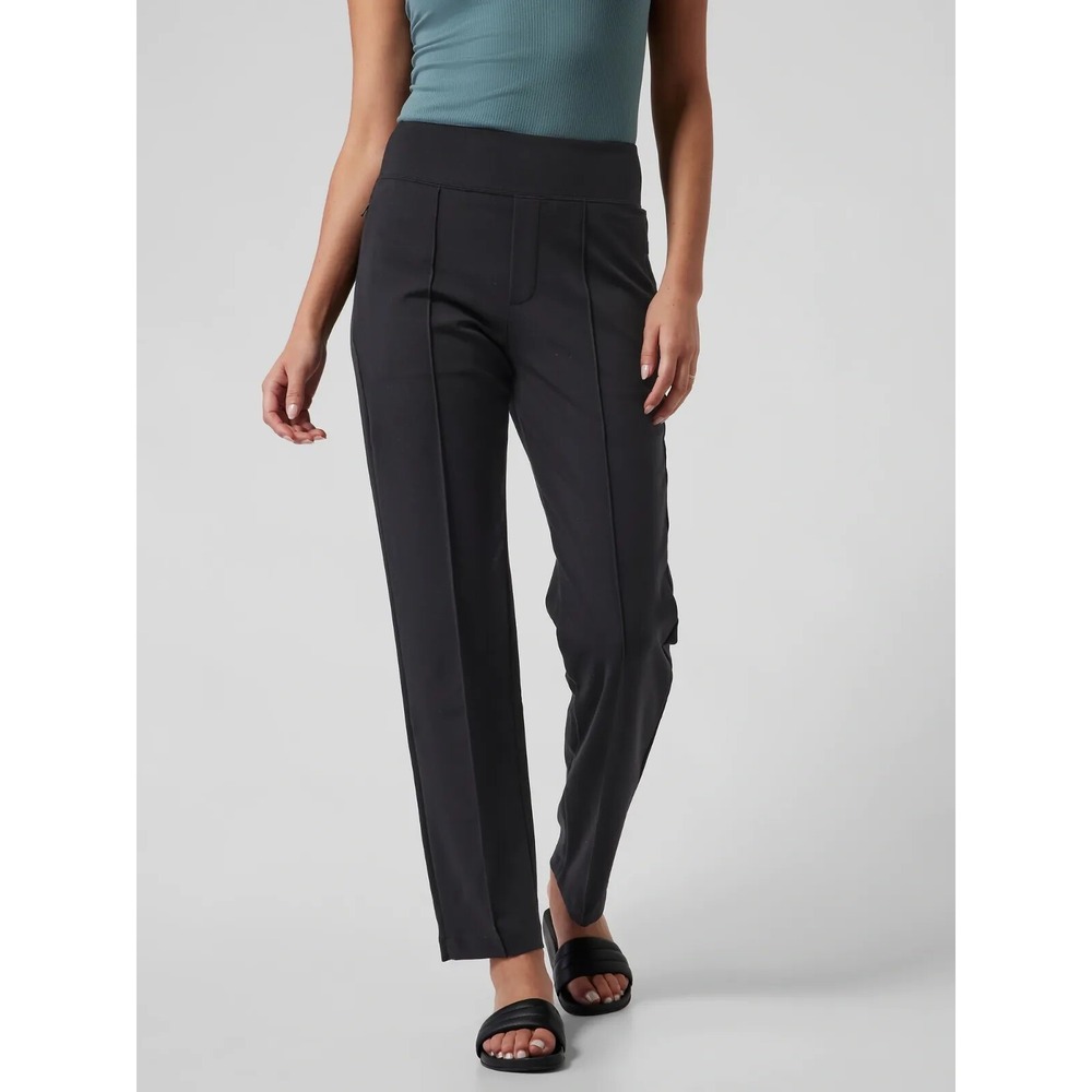 Athleta Pants Womens 6 Eastbound Straight Leg Black High Rise Travel